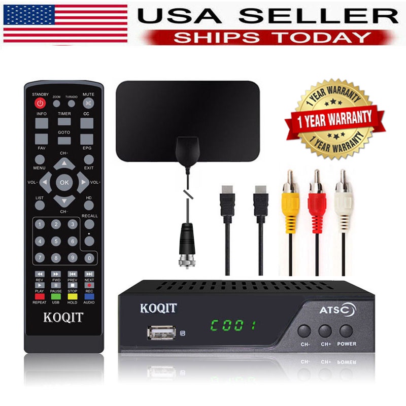 ATSC QAM Digital Converter Box for ota antenna Analog TV Receiver USB
