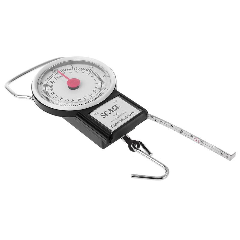 22kg/250g Fishing Scale Portable Electronic Hanging Luggage Scale Tape Measure 