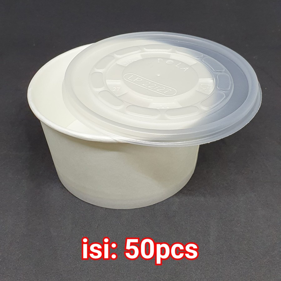 Paper BOWL 650ML + Close White / Paper BOWL 650ML PAPERBOWL 650ML 22OZ