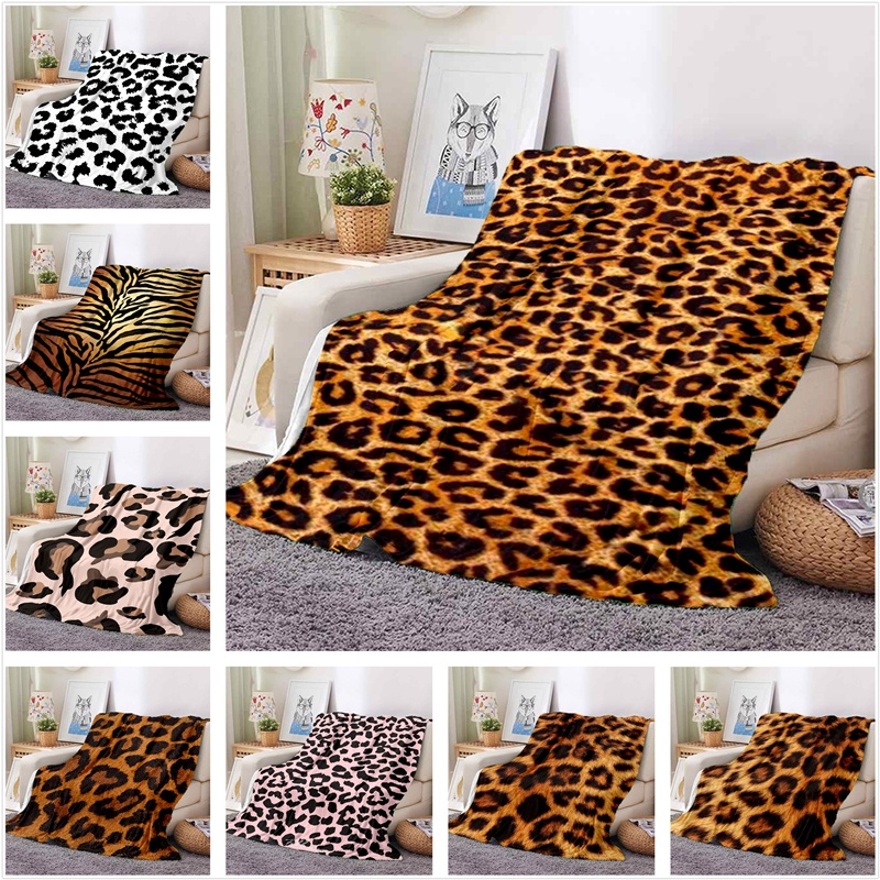 Leopard Print Tiger Animal Blanket Sofa Car Bed Soft Warm Office Nap ...