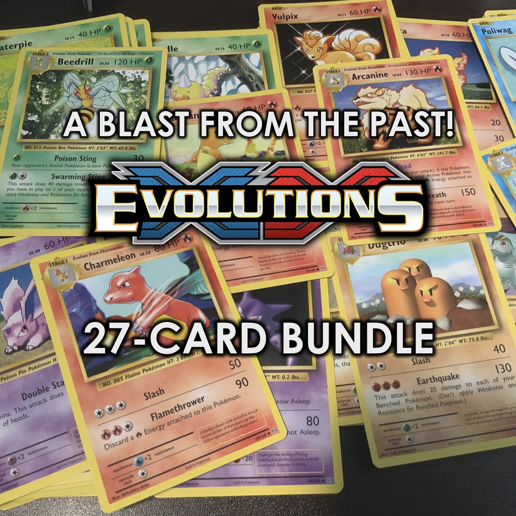 Pokemon Tcg Xy Evolutions 27 Card Assorted Bundle Shopee Philippines