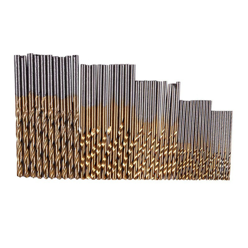 50Pcs 1/1.5/2.0/2.5/3Mm Hss Drill Bit Set & 1/4-Inch Hex Shank 3-12 4-20 4-12Mm Titanium Coated Step Drill Bit Set