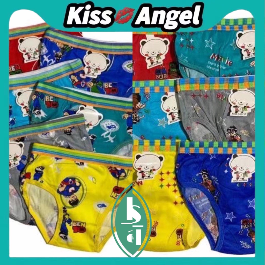 Kiss angel COD☑️12Pieces Ben10 Character Kid's/Boy's Underwear Briefs