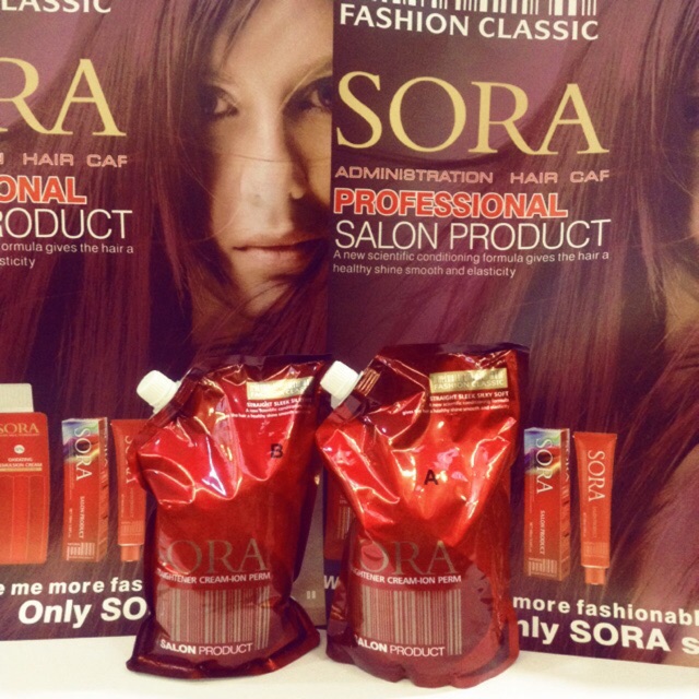 Sora Hair Rebonding Cream Set Straightener Cream Ion Perm Shopee