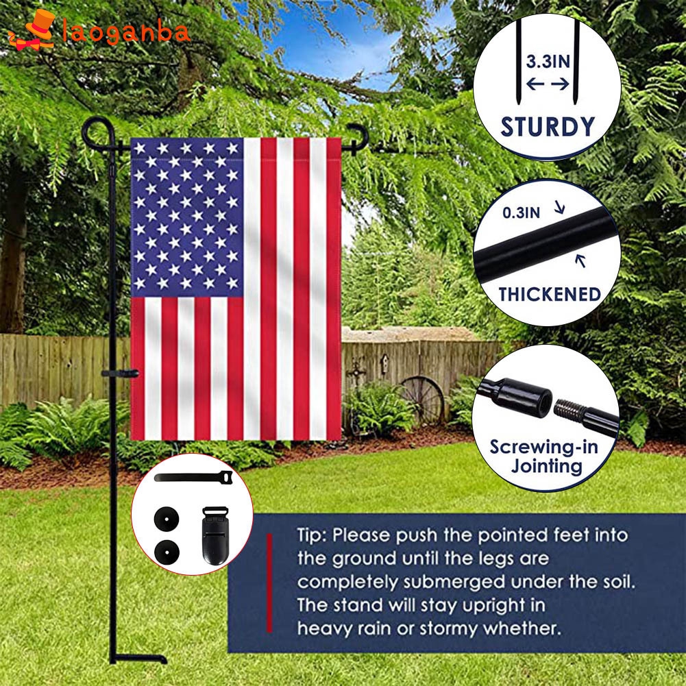 Garden Flag Stand Flagpole Yard Flag Holder Metal Powder-Coated Thicken