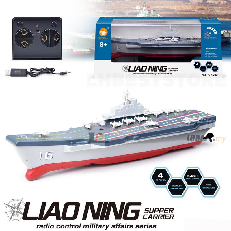 Remote Control Aircraft Carrier Military Model Ship Toy Kids Electric