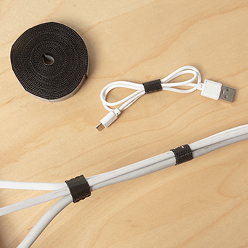 Creative Black Tearable Data Cable Tie Desktop Wire Cable Velcro Straps