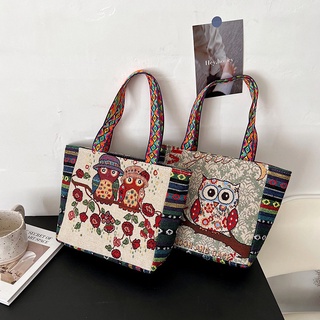 Canvas Tote Shoulder Bag The owl Printed  Nice Pattern Sling Beach Bag Casualbag