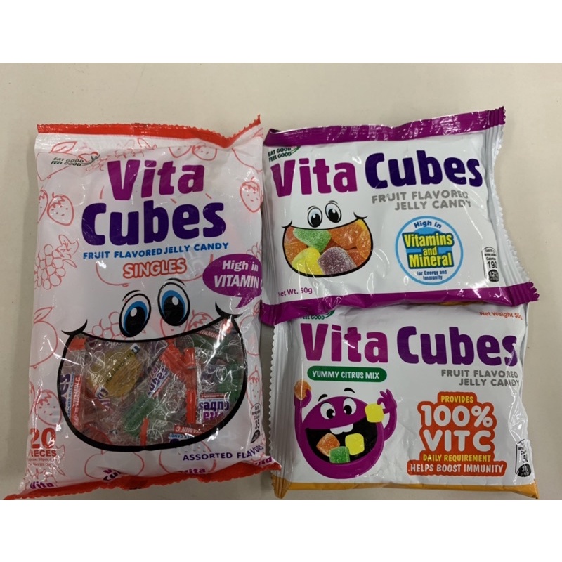 Vita Cubes Fruit Flavored Jelly Candy Singles 90g x 20pcs Shopee