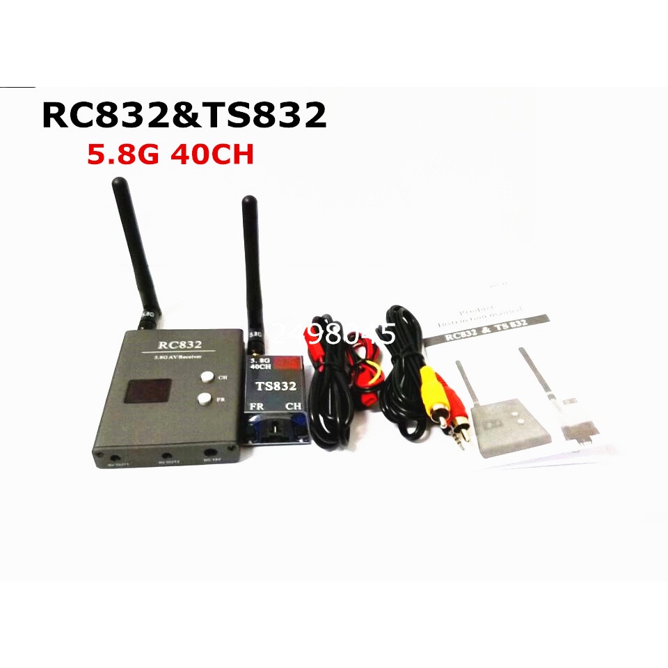 40Ch 5.8G 600mw 5km Wireless AV Transmitter TS832 Receiver RC832 for