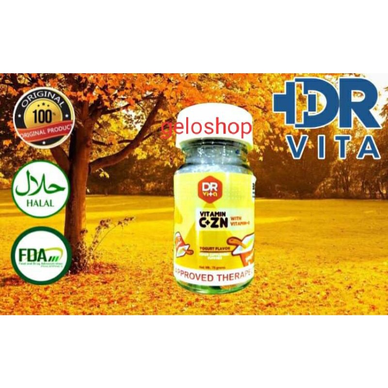 100 Authentic Dr. Vita Vitamins C+ZN with Vitamin D yougurt flavor (30