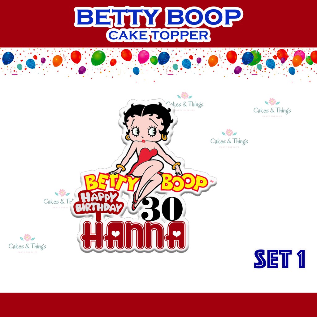 Betty Boop Cake Topper Party Set Banner Cupcake Toppers | BeeCost