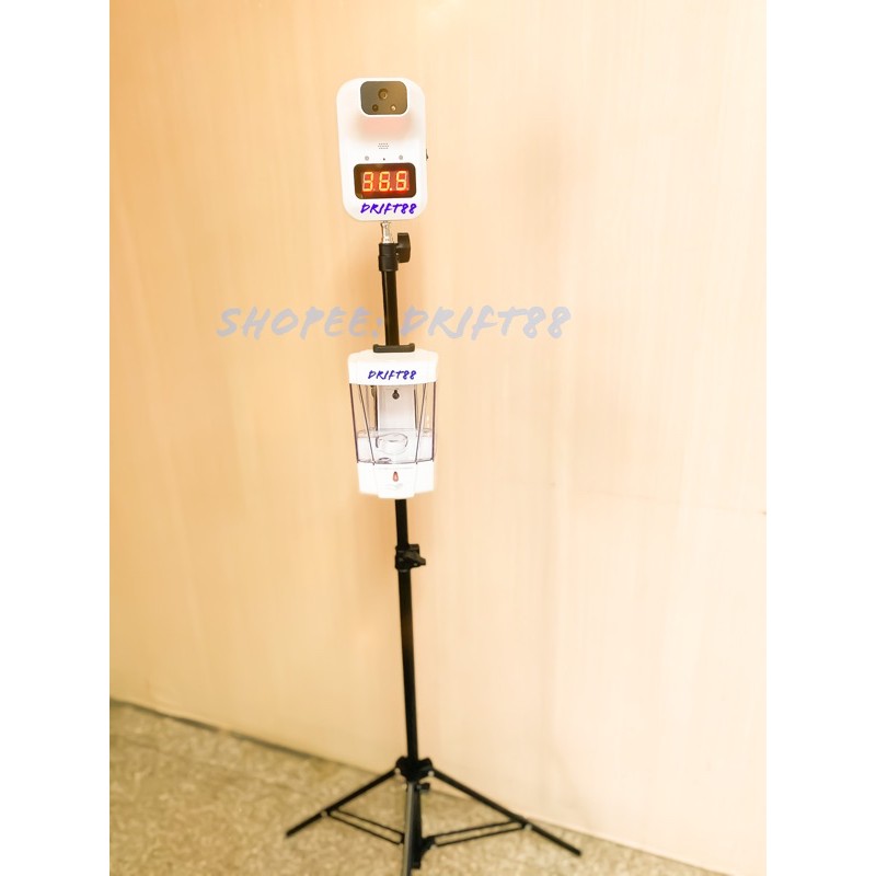 2 in 1 Contactless Thermal Scanner with Automatic Alcohol Dispenser ON
