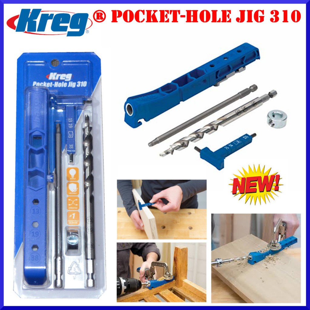 WEN WA1527 Metal Pocket Hole Jig Kit with L-Base, Step Drill Bit