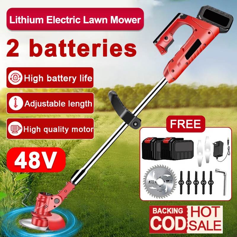 Lawn Mower 48V Rechargeable Lawn Mower Cordless Electric Lawn Mower ...