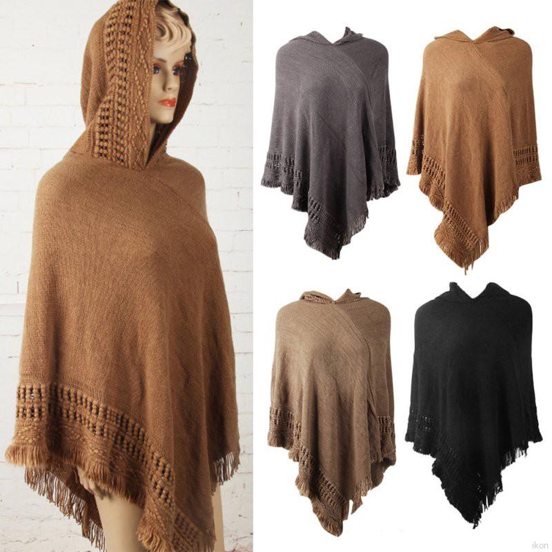 poncho sweater with hood