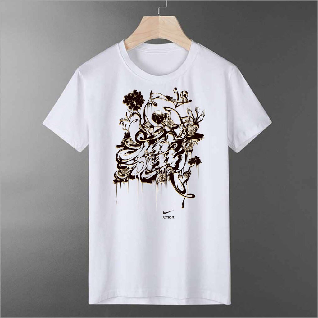 Printed Dri Fit Shirt Men S Casual Polyester Elastic Tops Dry White Tshirt Unisex Tops Shopee Philippines