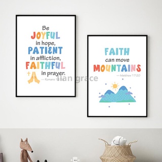 Kids Bible Verse Art Prints Scripture Posters Church Sunday School Decoration Christian Education Wall Art Canvas Painting Decor #3
