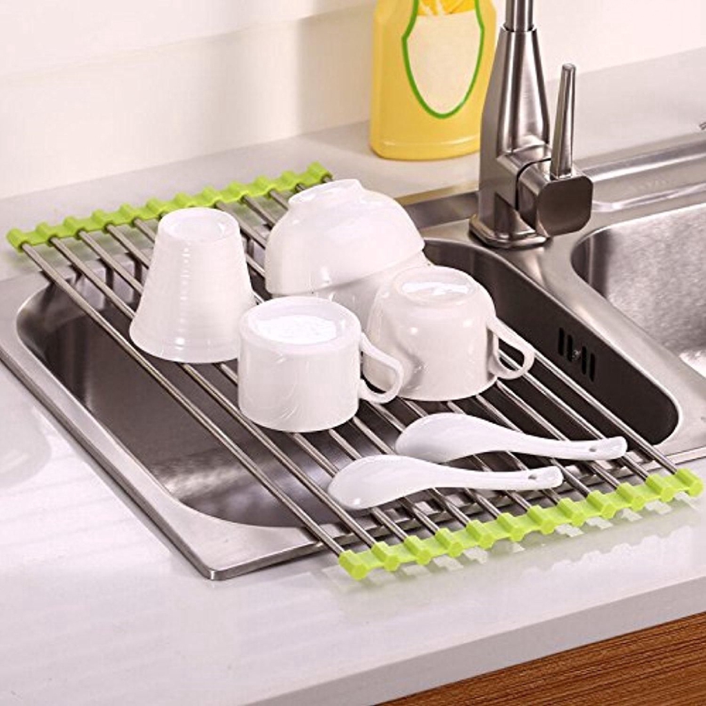 Kitchen Over Sink Roll Up Dish Drying Rack Drainer Foldable Shopee Philippines