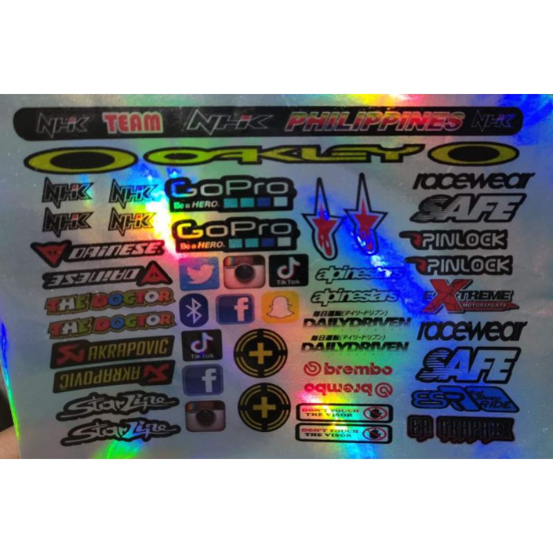 HOLOGRAPHIC HELMET VISOR STICKER SET Shopee Philippines