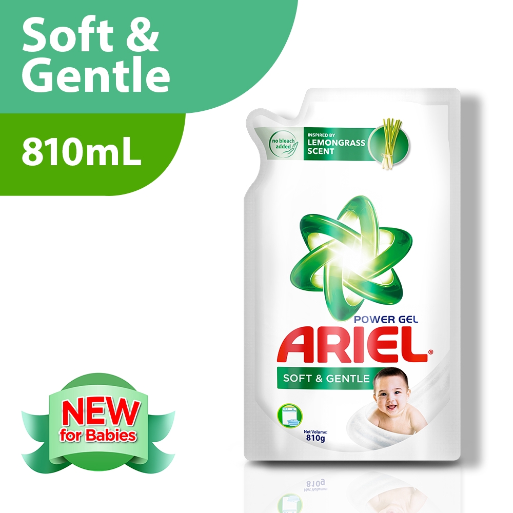 Ariel Liquid Detergent Soft and Gentle Pouch Refill (810mL) Shopee