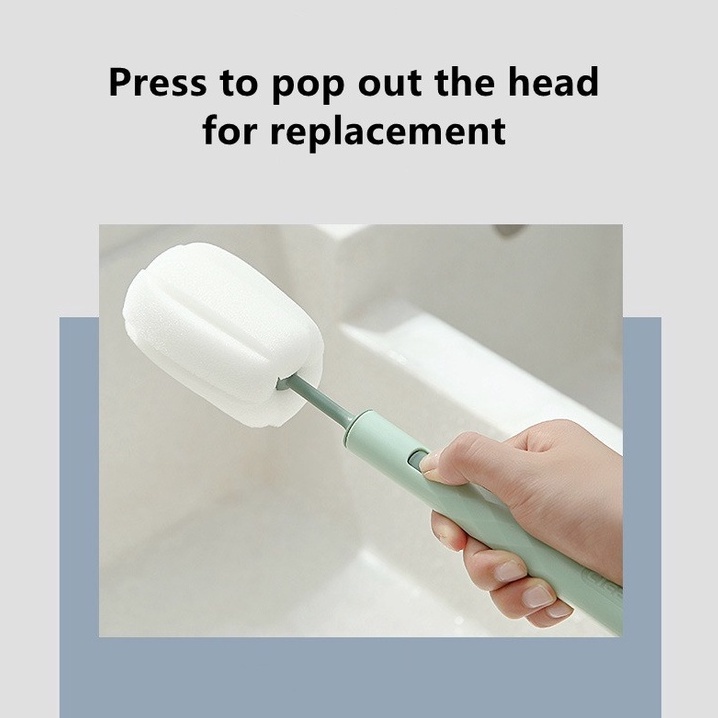 Long Handle Removable Kitchen Cleaner Tools Sponge Cleaning Brush