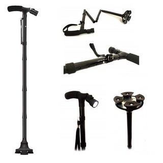 Happy HoarderPh Foldable Trusty Cane w/ LED Lights Magic Folding Trusty Cane Support Adjustable Walk #7