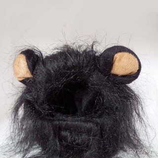 COD 1002 Pet Cat Dog Emulation Lion Hair Mane Ears Cap Autumn Lion Mane Wig Ehkd #5