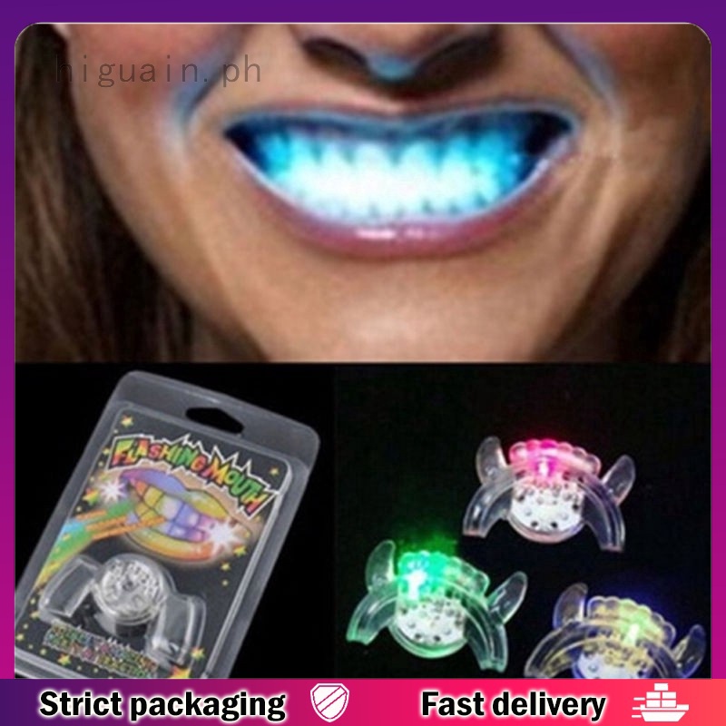 Color LED Light up Flashing Mouth Teeth Guard Piece Gadget Filler Party Fun Toys 
