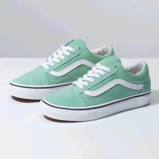 vans old skool light green