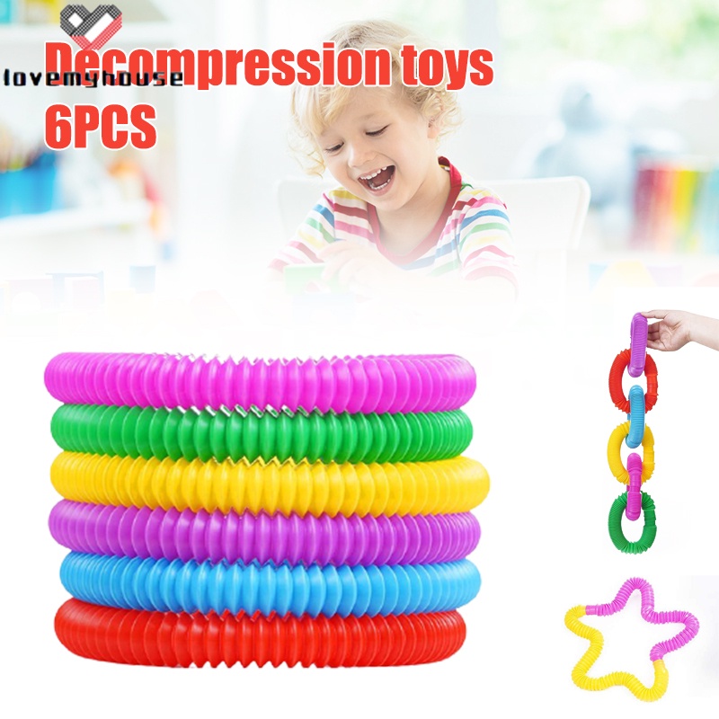 6pcs Pops Tubes Sensory Toys for Autistic Children and Fidgets for Kids ...