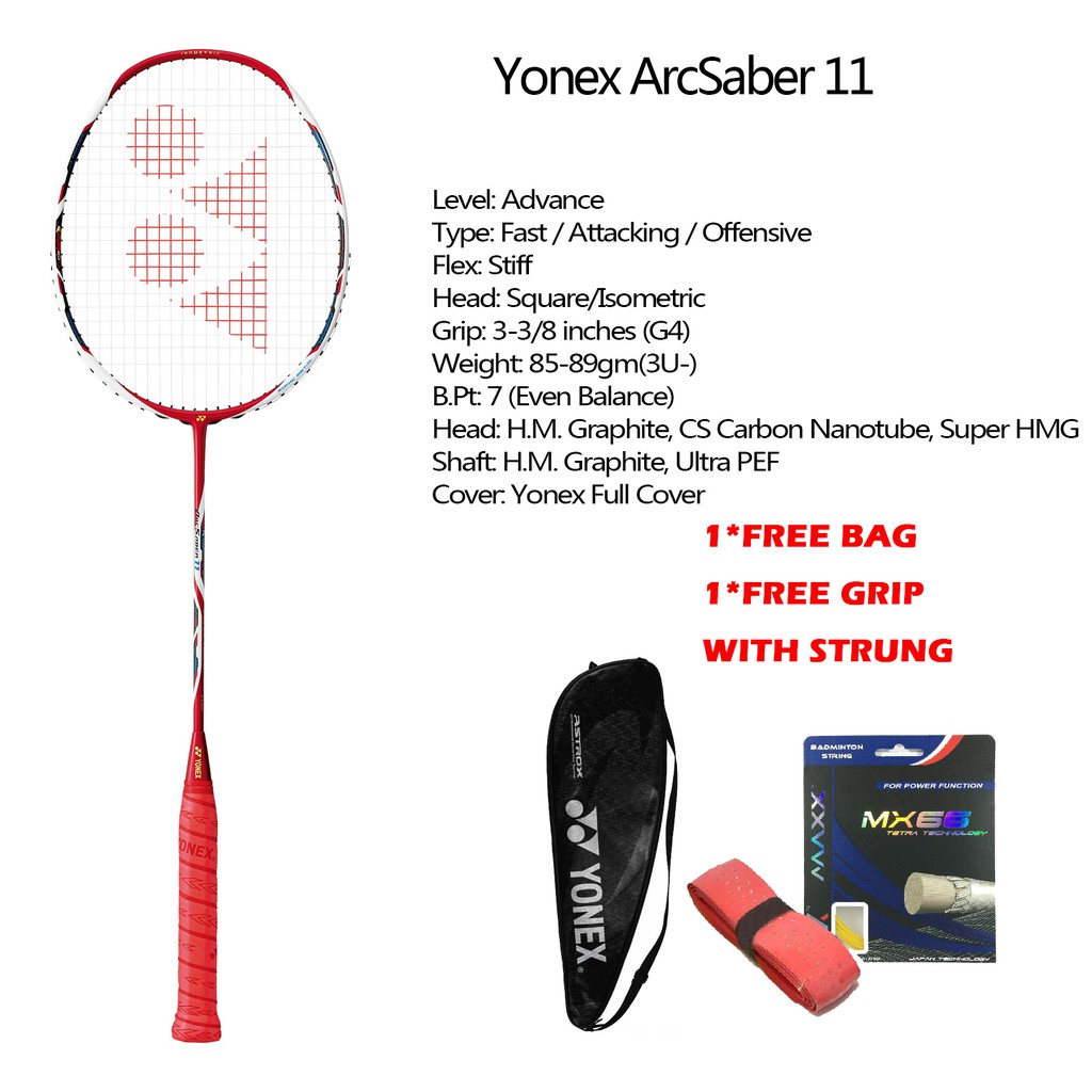 Yonex ArcSaber 11 (Arc11) 3UG4 Metallic Red Badminton Racket Japan
