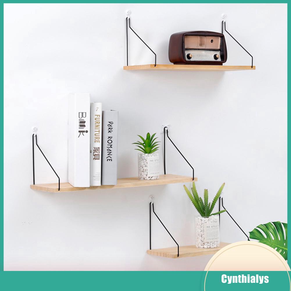 Iron Wooden Wall Shelf Bedroom Home Decor Storage Rack Shopee Philippines