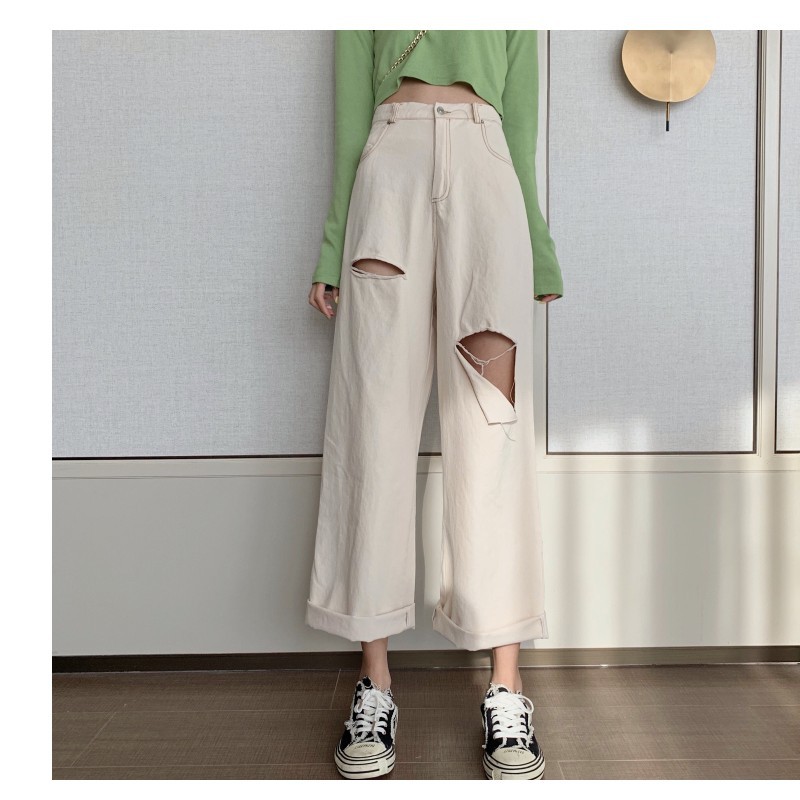 beige jeans high waist