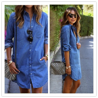 denim polo dress