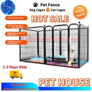 Adjustable Pet Dog Cages Black Pet Fence Dog Fence Assembly Dog Kennel 6 Pieces of Size 70x80CM