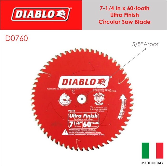 Freud D0760X Diablo Ultra Finish Saw Blade ATB 7-1/4in by 60t 5/8in Arbor 2-Pack