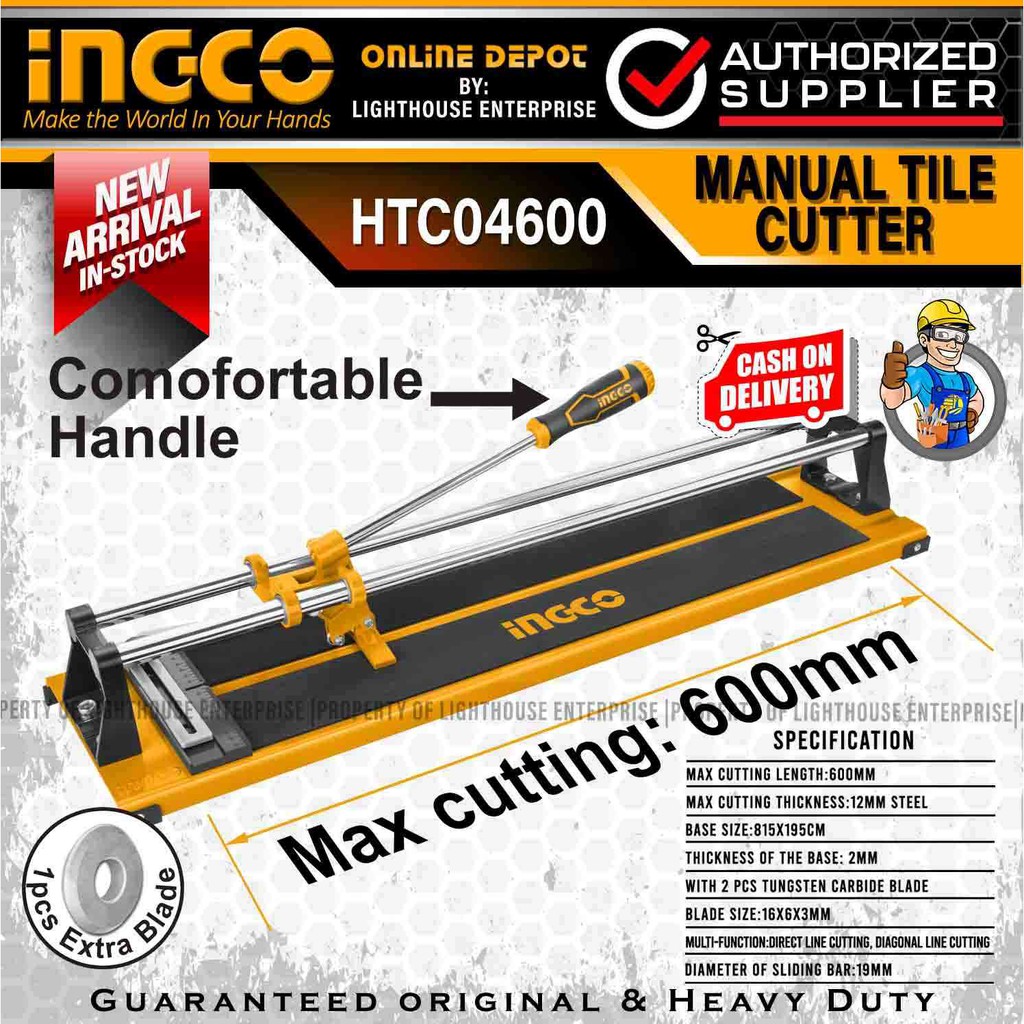 INGCO 600mm Heavy Duty Manual Tile Cutter (HTC04600) Original