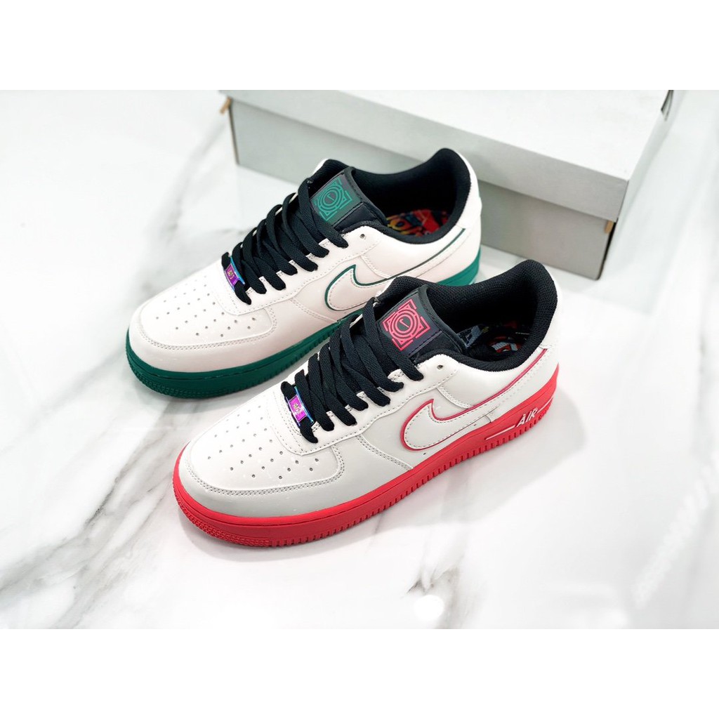 nike air force 1 green and red