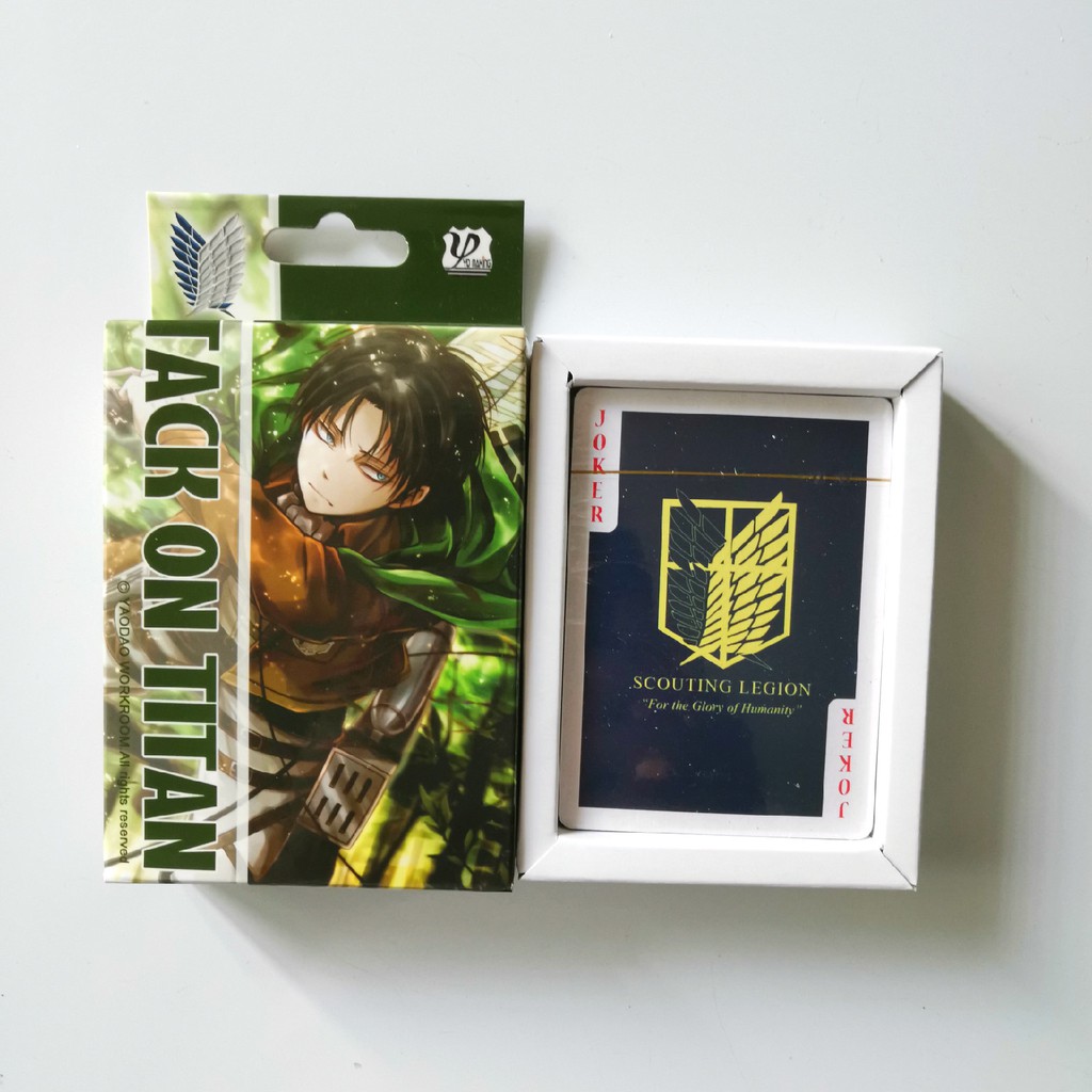 Anime Attack On Titan Cosplay Playing Cards Gifts Deck Poker Set Cards With Box Gift Collection Shopee Philippines