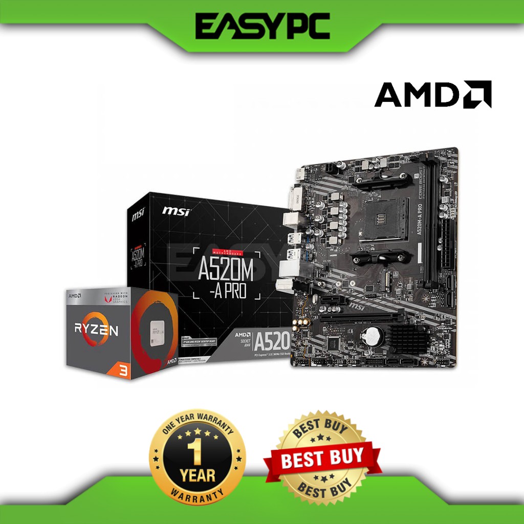 Original Product】EasyBundles Ryzen 3 Pro 4350G + MSI A520m, Brand New  Computer bundles AMD Build 4 | Shopee Philippines
