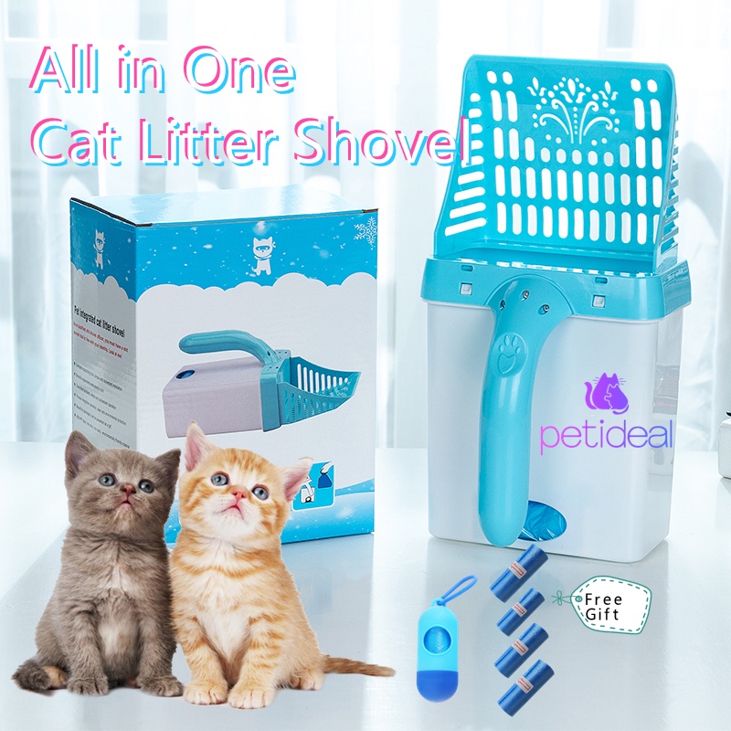 Cat Litter Box Pet Cat Self-Cleaning Litter Pan Toilet with Litter Scoop and Tray Ventilation Anti-Odor Removable Easy to Clean