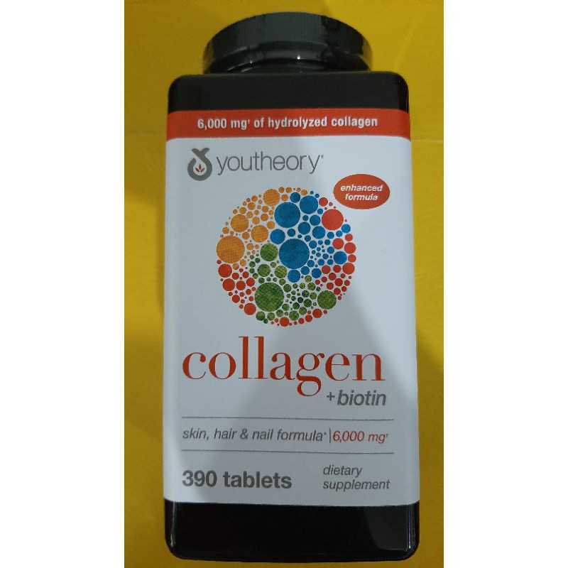Youtheory Collagen 6000mg per serving 390 tablets Collagen with 18