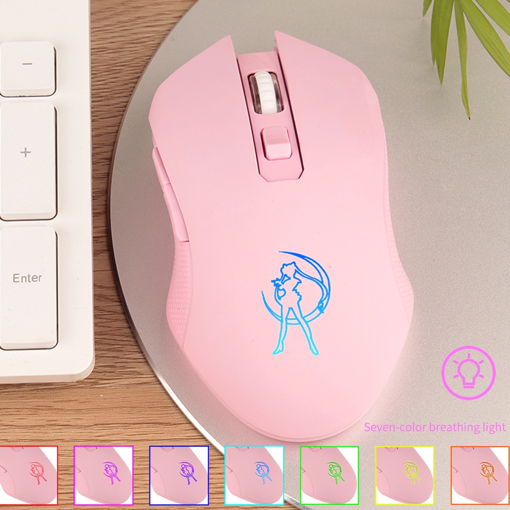 Computer Gaming Wireless Mouse With Backlight , Sailor Moon Ergonomic