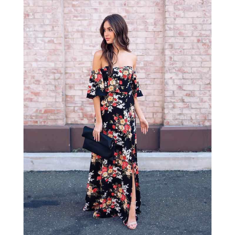 floral maxi dress shopee