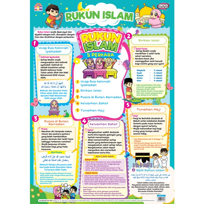 Islamic Rukun Posters Ana Muslim Teaching Aids Shopee Philippines