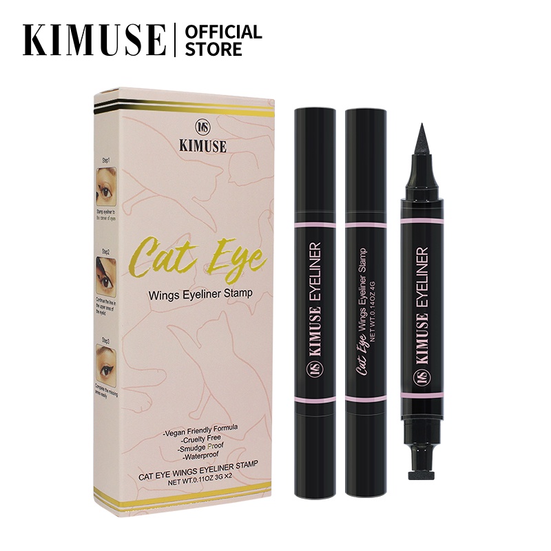 KIMUSE 2PCS / Set Double Head Waterproof Eyeliner Pen Cat Eye Winged