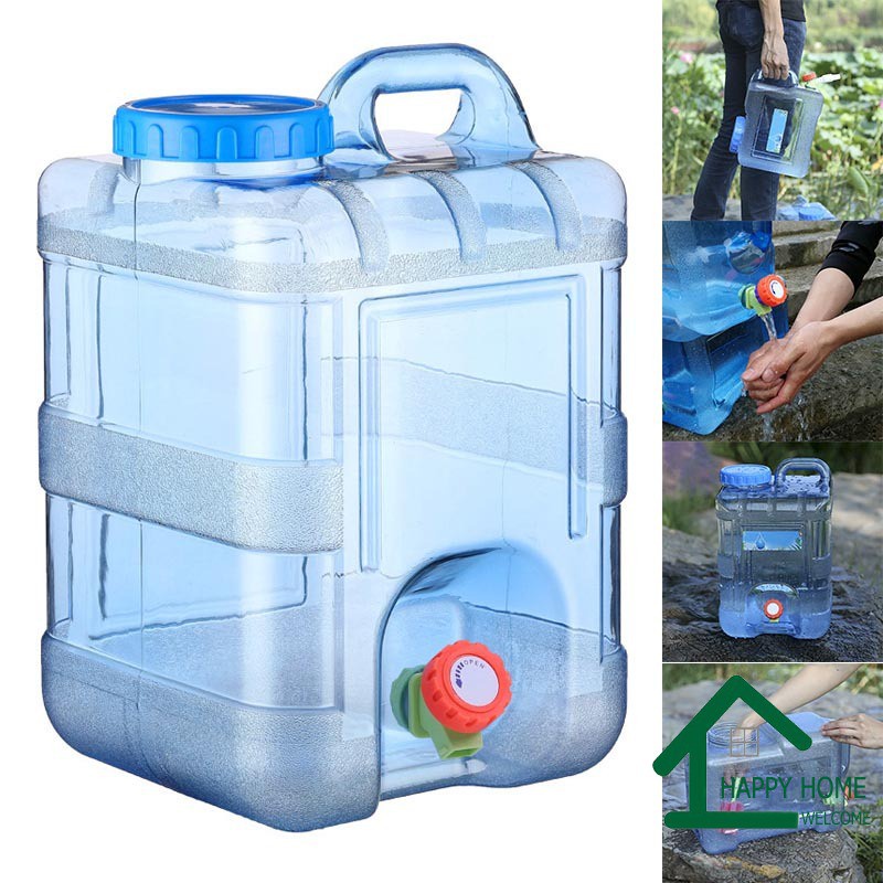 Drinking Water Bucket with Faucet 15L Plastic Portable Recyclable