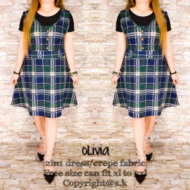 plus size checkered dress