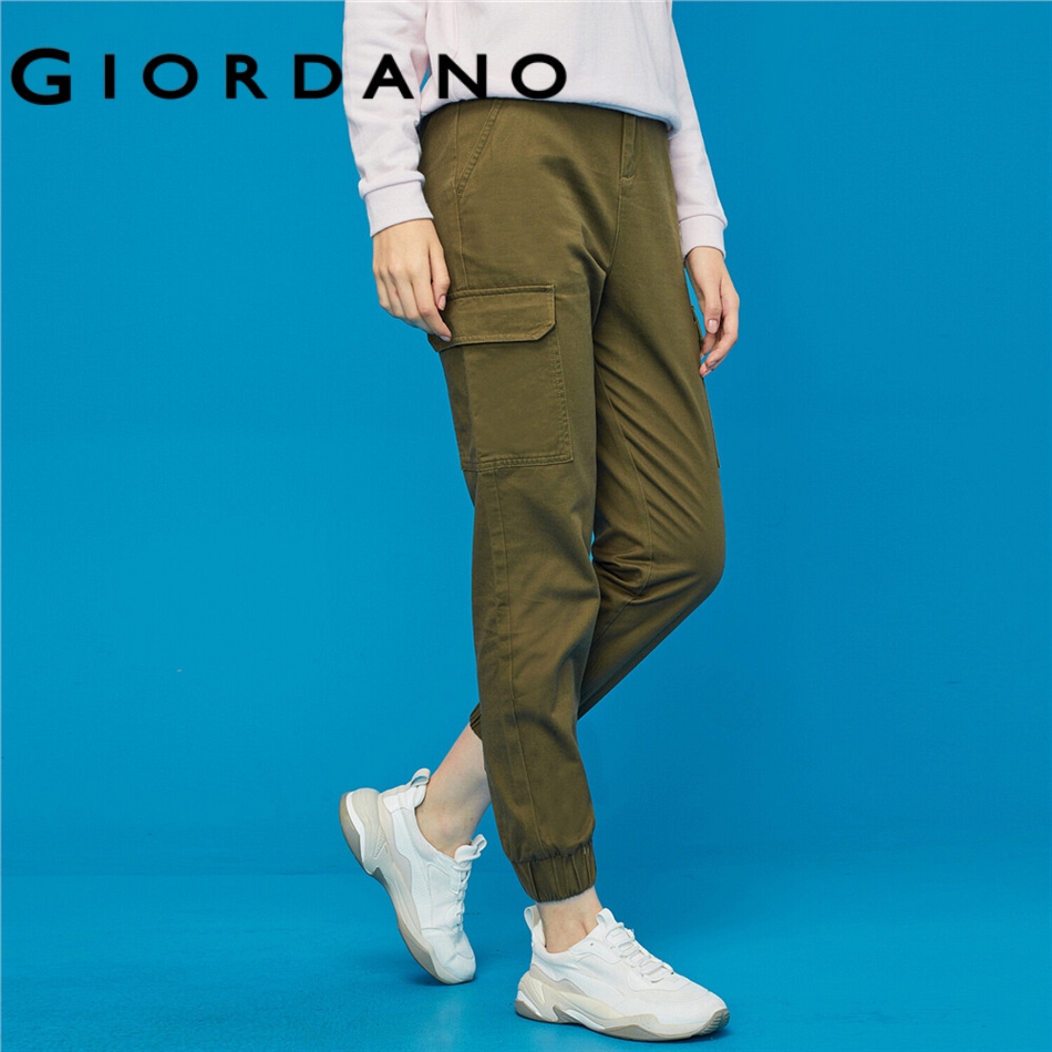 GIORDANO WOMEN Ankle-length cargo pants 05429316 | Shopee Philippines